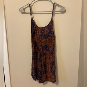 Lizard Thicket navy and orange romper